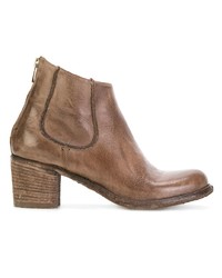 Bottines en cuir marron Officine Creative