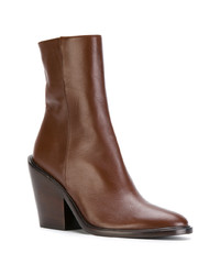 Bottines en cuir marron A.F.Vandevorst