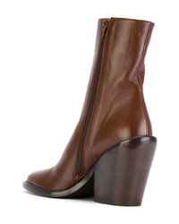 Bottines en cuir marron A.F.Vandevorst