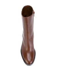 Bottines en cuir marron A.F.Vandevorst