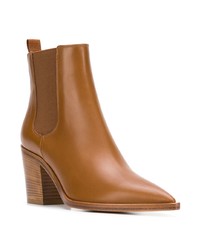 Bottines en cuir marron Gianvito Rossi