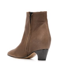 Bottines en cuir marron Marc Ellis