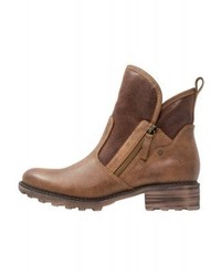 Bottines en cuir marron Tamaris