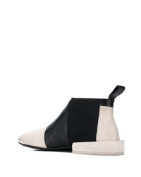 Bottines en cuir noires et blanches Marsèll