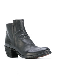 Bottines en cuir noires Officine Creative