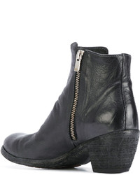 Bottines en cuir noires Officine Creative