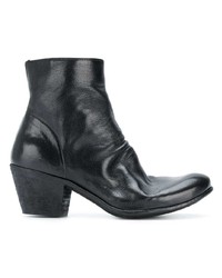 Bottines en cuir noires Officine Creative