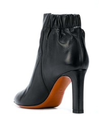 Bottines en cuir noires Santoni