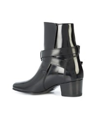 Bottines en cuir noires Amiri