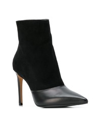 Bottines en cuir noires Balmain