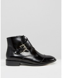 Bottines en cuir noires Office