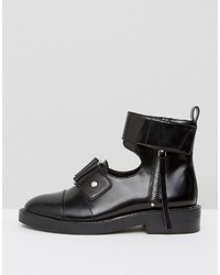 Bottines en cuir noires Asos