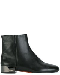 Bottines en cuir noires Baldinini