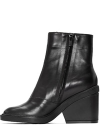 Bottines en cuir noires Robert Clergerie