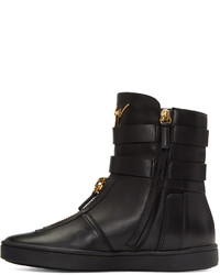 Bottines en cuir noires Giuseppe Zanotti