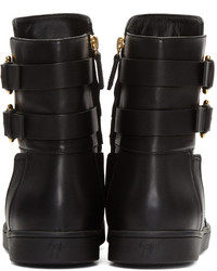 Bottines en cuir noires Giuseppe Zanotti