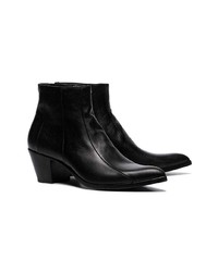 Bottines en cuir noires Saint Laurent