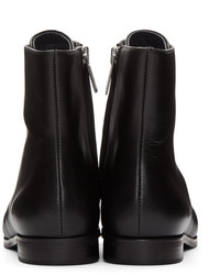 Bottines en cuir noires Jil Sander Navy