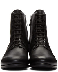 Bottines en cuir noires Jil Sander Navy