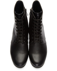 Bottines en cuir noires Jil Sander Navy