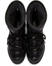 Bottines en cuir noires Moncler