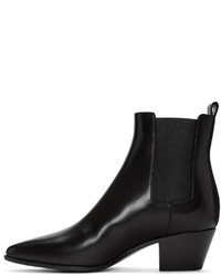 Bottines en cuir noires Saint Laurent