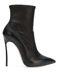 Bottines en cuir noires Casadei