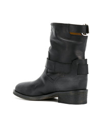 Bottines en cuir noires Via Roma 15