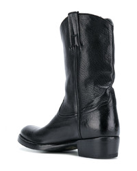 Bottines en cuir noires Alberto Fasciani