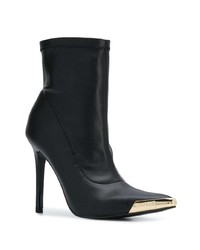 Bottines en cuir noires Versace Jeans Couture