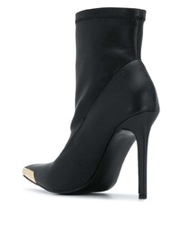 Bottines en cuir noires Versace Jeans Couture