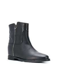 Bottines en cuir noires Via Roma 15