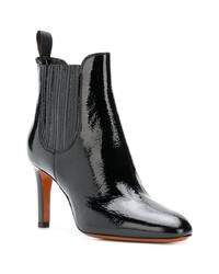 Bottines en cuir noires Santoni