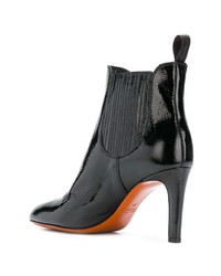 Bottines en cuir noires Santoni