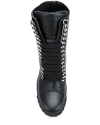 Bottines en cuir noires Casadei