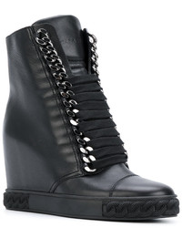 Bottines en cuir noires Casadei