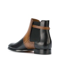 Bottines en cuir noires Santoni