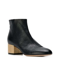 Bottines en cuir noires Sergio Rossi