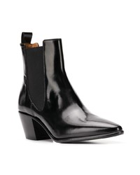 Bottines en cuir noires Paris Texas