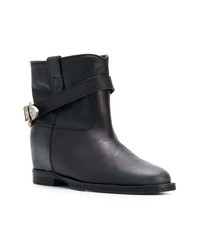 Bottines en cuir noires Via Roma 15