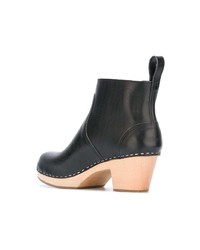 Bottines en cuir noires Swedish Hasbeens