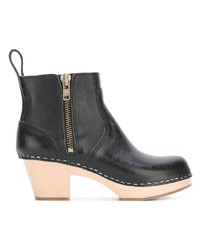 Bottines en cuir noires Swedish Hasbeens