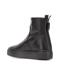 Bottines en cuir noires AGL