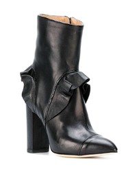 Bottines en cuir noires Racine Carree