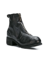 Bottines en cuir noires Guidi