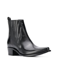 Bottines en cuir noires Valentino