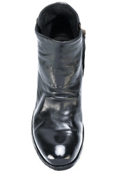 Bottines en cuir noires Officine Creative