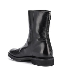 Bottines en cuir noires Pantanetti