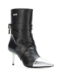 Bottines en cuir noires MSGM