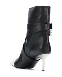 Bottines en cuir noires MSGM